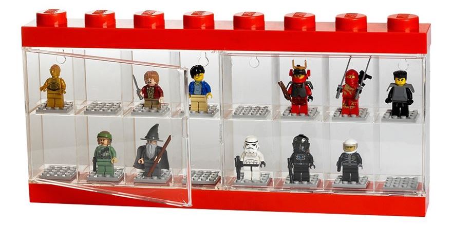 Vitrine rouge Lego pour 16 minifigurines
