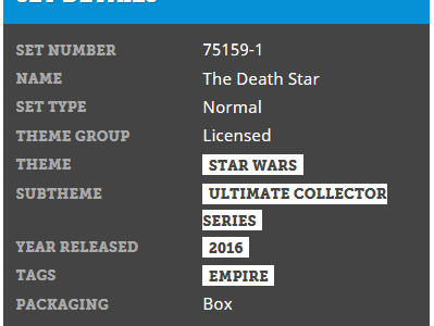 75159 LEGO Star Wars UCS Death Star