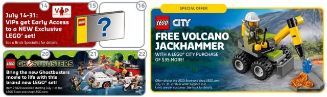 Promotions LEGO juillet 2016