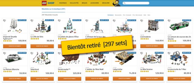 LEGO bientôt retirés