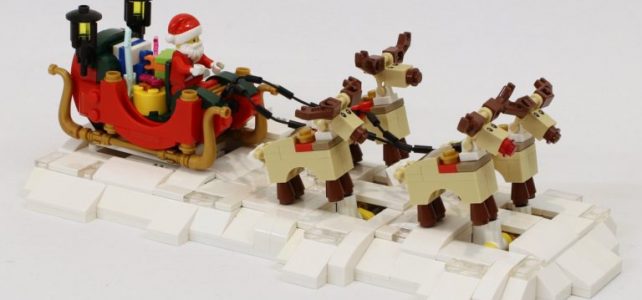 MOC animé traîneau du Père Noel et ses rennes