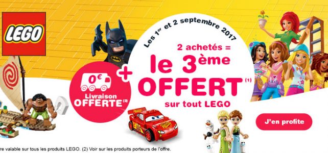 Toys R Us : 2 produits LEGO achetés, le 3ème offert