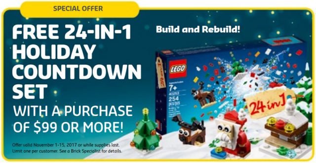 Store Calendar LEGO 40253 24-in-1 Holiday Countdown Set