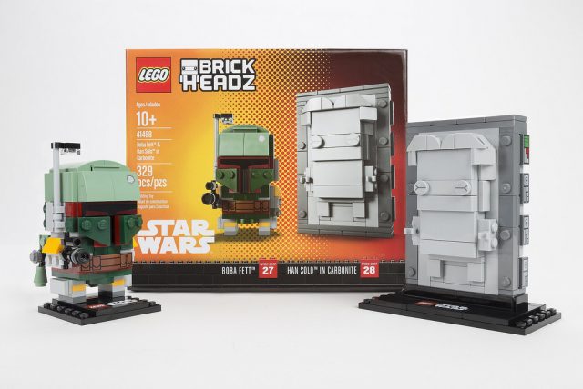 NYCC 2017 LEGO BrickHeadz 41498 Boba Fett & Han Solo in Carbonite