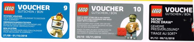 Calendrier officiel LEGO 2018 vouchers 2