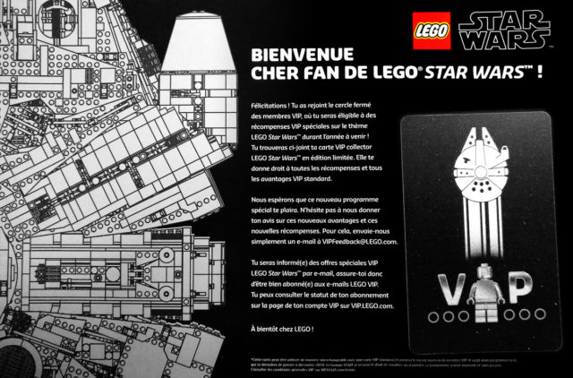 Carte VIP LEGO Star Wars Millennium Falcon