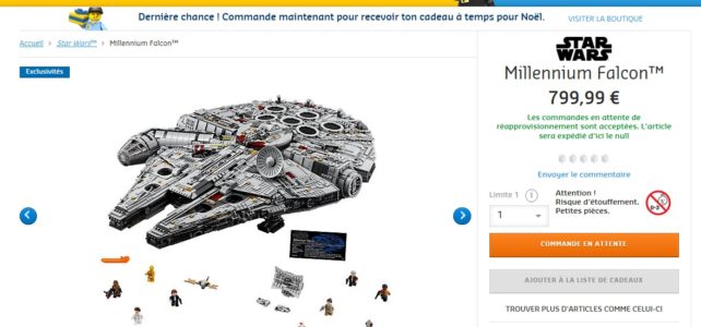 LEGO Star Wars 75192 Millennium Falcon UCS commandes en attente