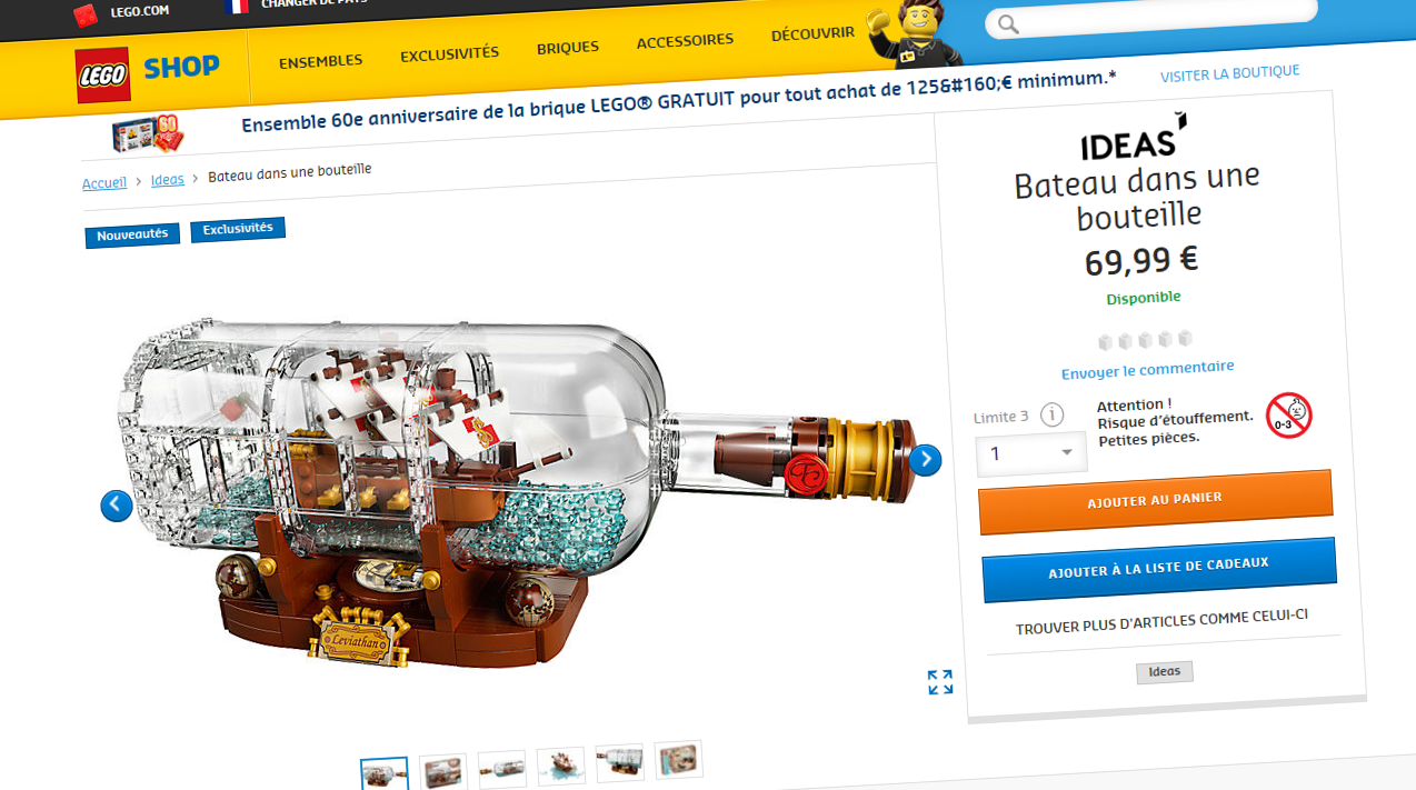 Nouveau LEGO Ideas 21313 Ship in a Bottle déjà disponible sur le Shop ...