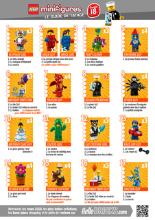 LEGO 71021 Minifigs à collectionner série 18 guide tatage