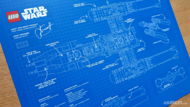 LEGO Star Wars black VIP Card Y-Wing Blueprint