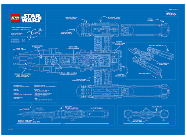 LEGO Star War blueprint Y-Wing UCS 75181