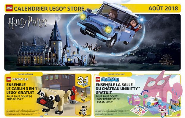 Store Calendar LEGO Aout Unikitty Creator