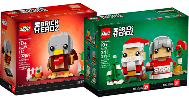 LEGO BrickHeadz 40273 Thanksgiving Turkey 40274 Claus