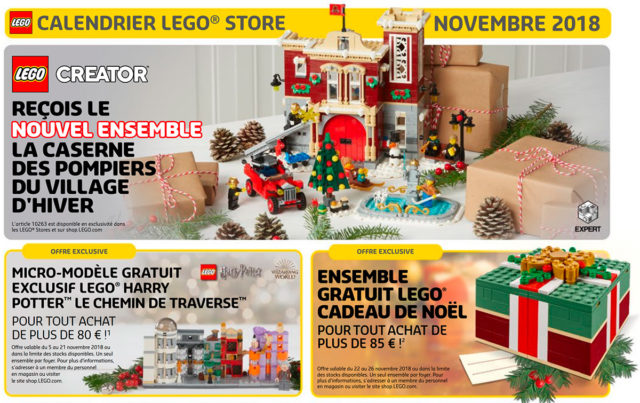 LEGO Store calendar France Nov 2018