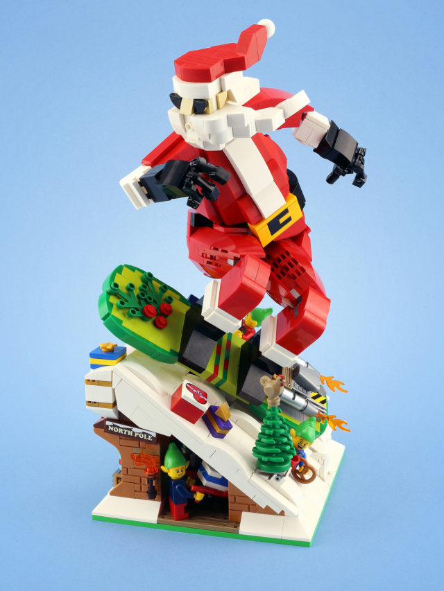 LEGO Santa Snowboard Xmas