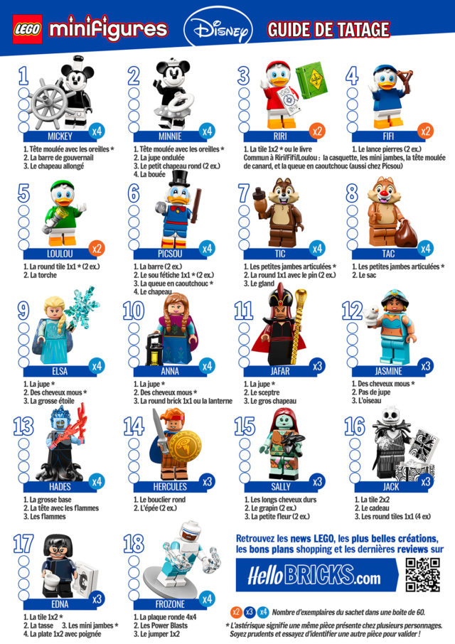 Guide Tatage HelloBricks LEGO 71024 Disney