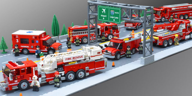 LEGO Fire Department Task Force 3 - Camions de pompiers