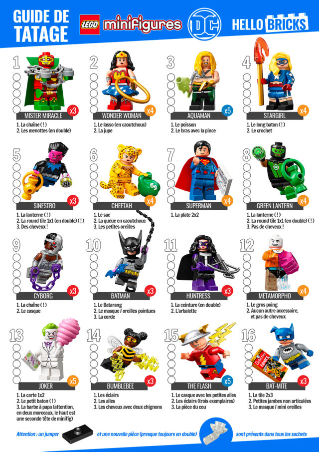 Guide tatage LEGO 71026 DC Comics