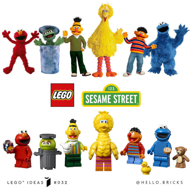 LEGO Ideas 21324 123 Sesame Street minifigures comparison