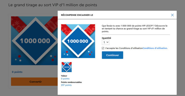 million points LEGO VIP