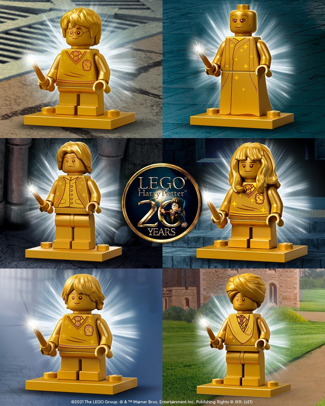 LEGO Harry Potter 2021 : six minifigs dorées spéciales 20e