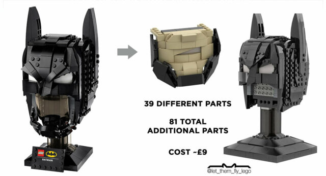 LEGO 76182 Batman Cowl mouth mod