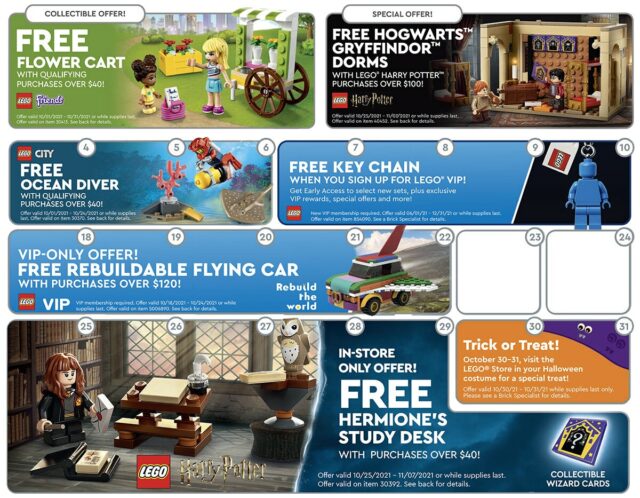 LEGO Store Calendar US october 2021