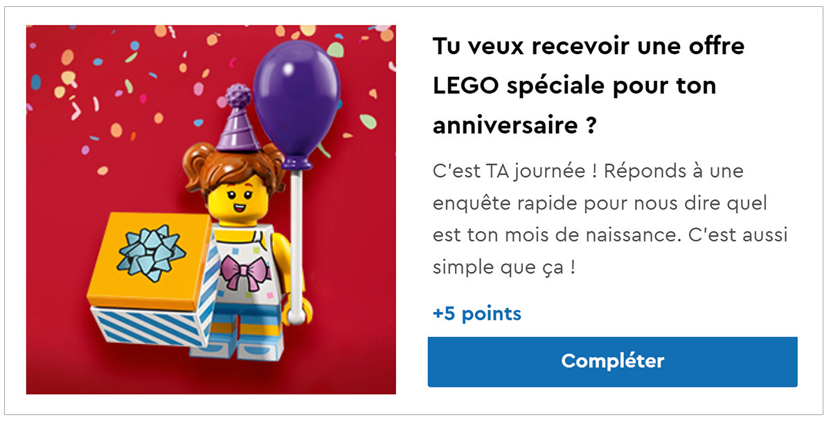 LEGO VIP : recevez une offre spéciale pour votre anniversaire