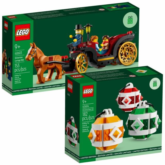 LEGO 40603 Wintertime Carriage Ride et 40604 Christmas Decor Set