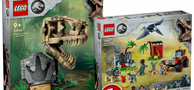 Nouveautés LEGO Jurassic Park 2024 : 76963 Baby Dinosaur Rescue Center et 76964 Dinosaur fossils T.rex Skull