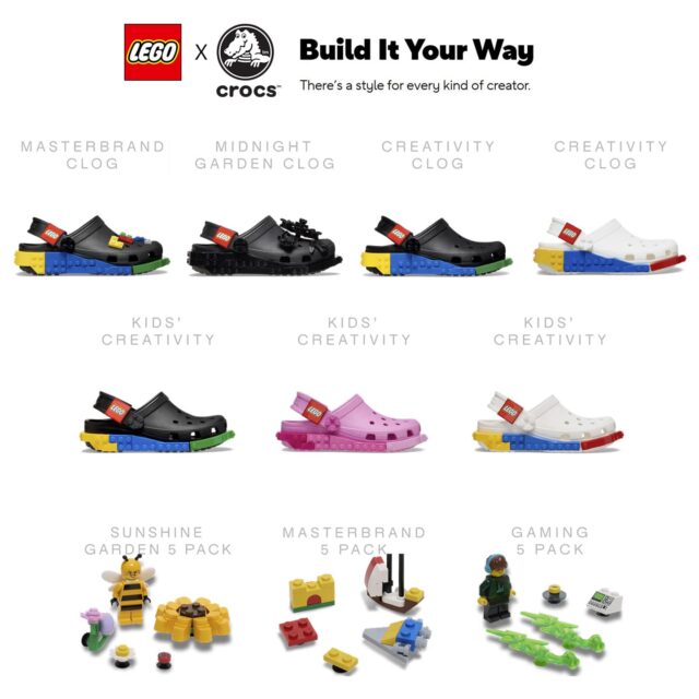 Nouveautés LEGO x Crocs : aussi des modèles classiques, maintenant disponibles sur le Shop