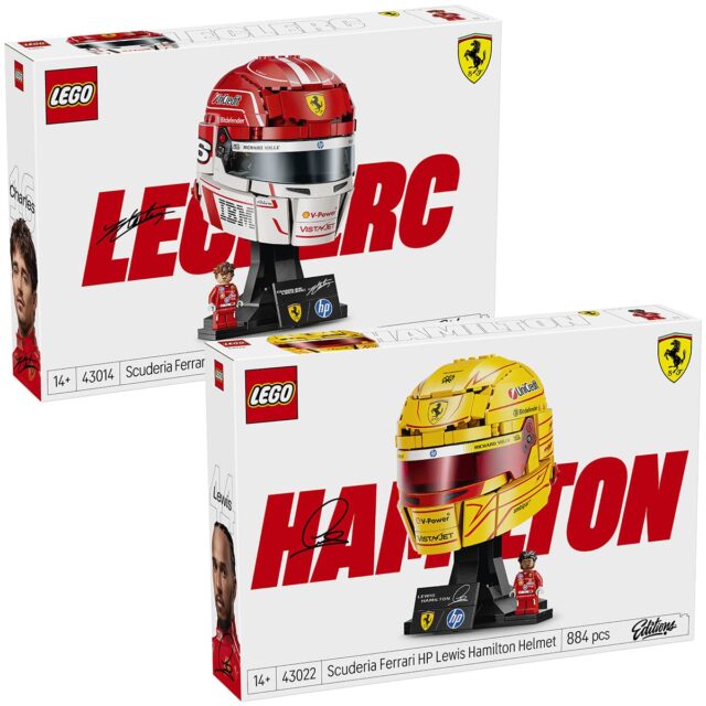 Nouveautés LEGO Editions 43014 Scuderia Ferrari HP Charles Leclerc Helmet et 43022 Scuderia Ferrari HP Lewis Hamilton Helmet