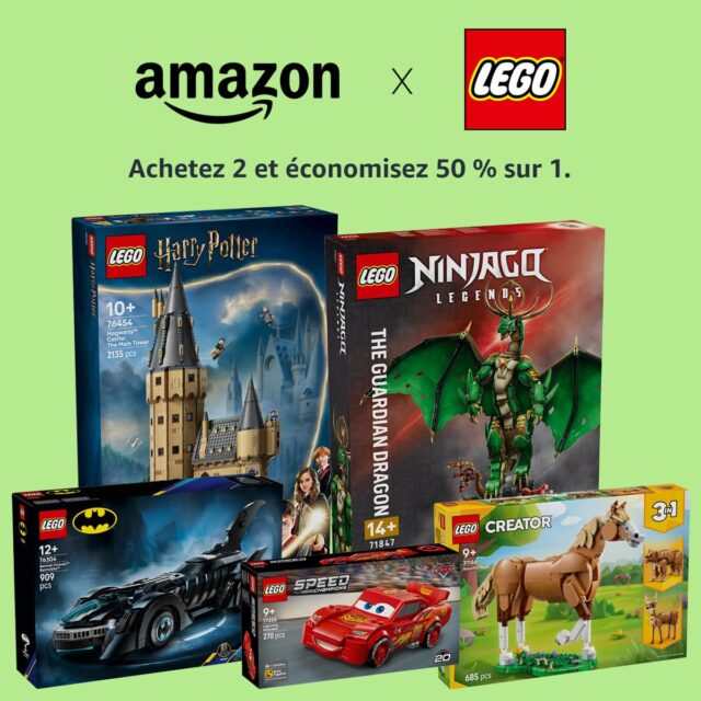 Promo LEGO Amazon : 50% de réduction sur le 2ème produit